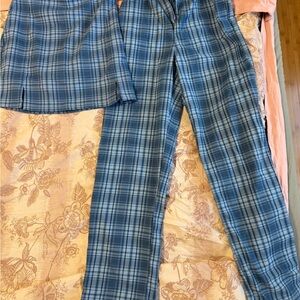 Blue Plaid Pants and skirt